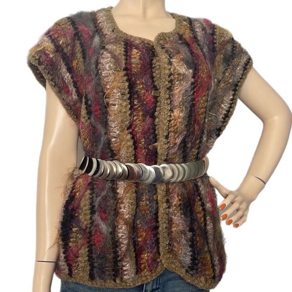 Vintage Mohair Stripe Vest - Picture 1 of 17